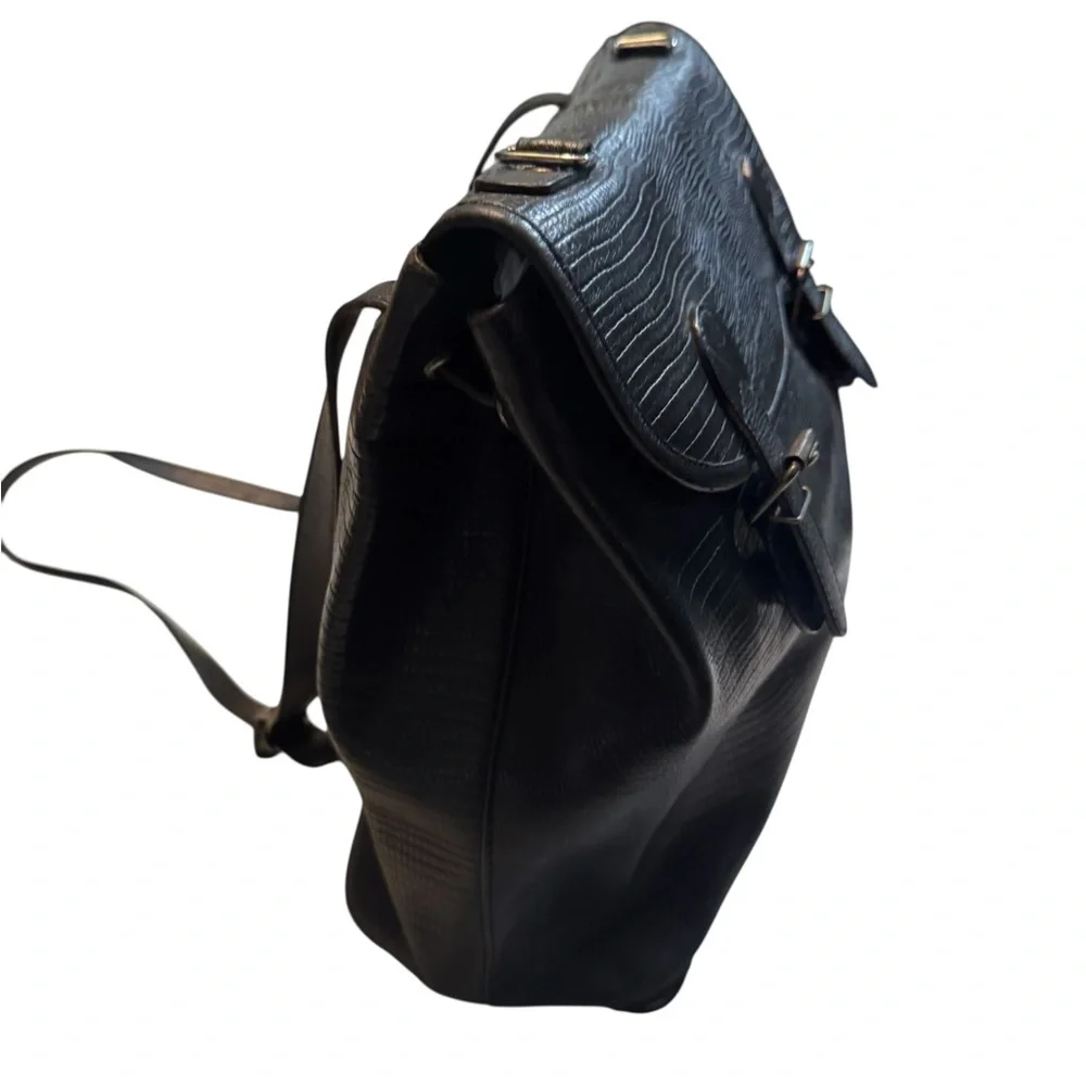 Vintage Black Vegan Black Leather Women’s Buckle Shoulder Bag Purse MINTY
